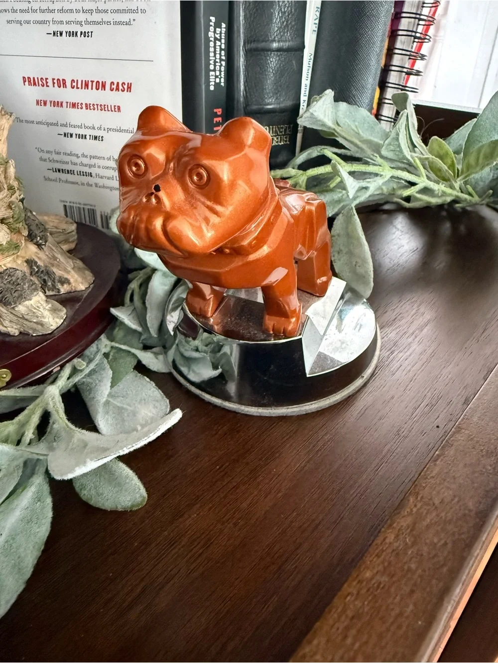 Bronze Dog Bulldog Figurine - office Paperweight Accent